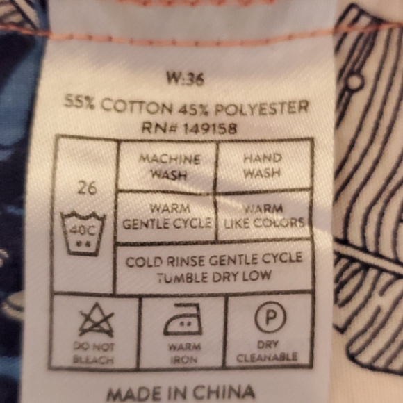 Mens Peach shorts with Backpocket blue details - Picture 6 of 7